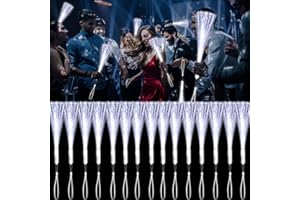 YOFOBU 30 Pack White Fiber Optic Wands Glow Fiber Wands Bulk LED Light Up Wands with 3 Flashing Modes LED Flashing Sticks for July 4th Halloween Christmas Valentine's Day Wedding Birthday