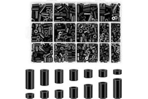DRAUPNIR 1000 Pcs Black Nylon Round Spacers for M3 M4 Screws, Electrical Outlet Kit