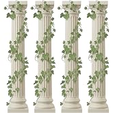 Leinuosen 4 Pcs 5.81 Ft Greek Columns Cardboard with Grape Leaves Greek Pillars Cutouts Ancient Mythology Decor for Medieval Renaissance Birthday Party Wall Photo Backdrop Photography Supplies