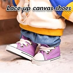 Mini Doll Shoes, 1 Pair Cute Lace Up Canvas