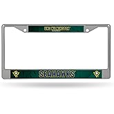 Rico Industries NCAA N.Carolina-Wilmington Seahawks 12" x 6" Silver Chrome Frame W' Decal Insert Car/Truck/SUV Auto Accessory