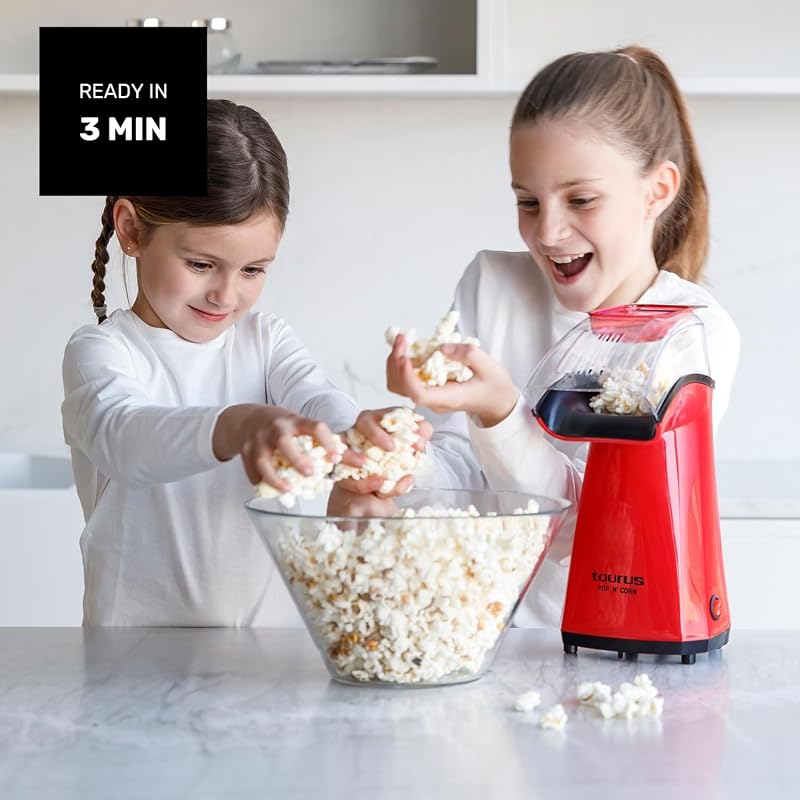 - Palomitero PopCorn, 1100W, Sin Aceite, Aire Caliente, 3 Min
