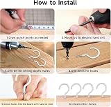 KINGLAKE 12 Pcs 2 Inch White Cup Hooks PVC Coated Screw In Kitchen Wall Wood view 6