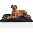 MABOZOO Chew Proof Indestructible Dog Beds for Aggressive Chewers,Durable Dog Crate Pad,Washable Tough Pet Mats for Kennel,Black,M 18x29 in