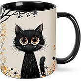 wiuurs Cat Coffee Mug Cute Mugs 11oz Novelty Ceramic Tea Cup Kitchen Decor Gifts for Women and Men