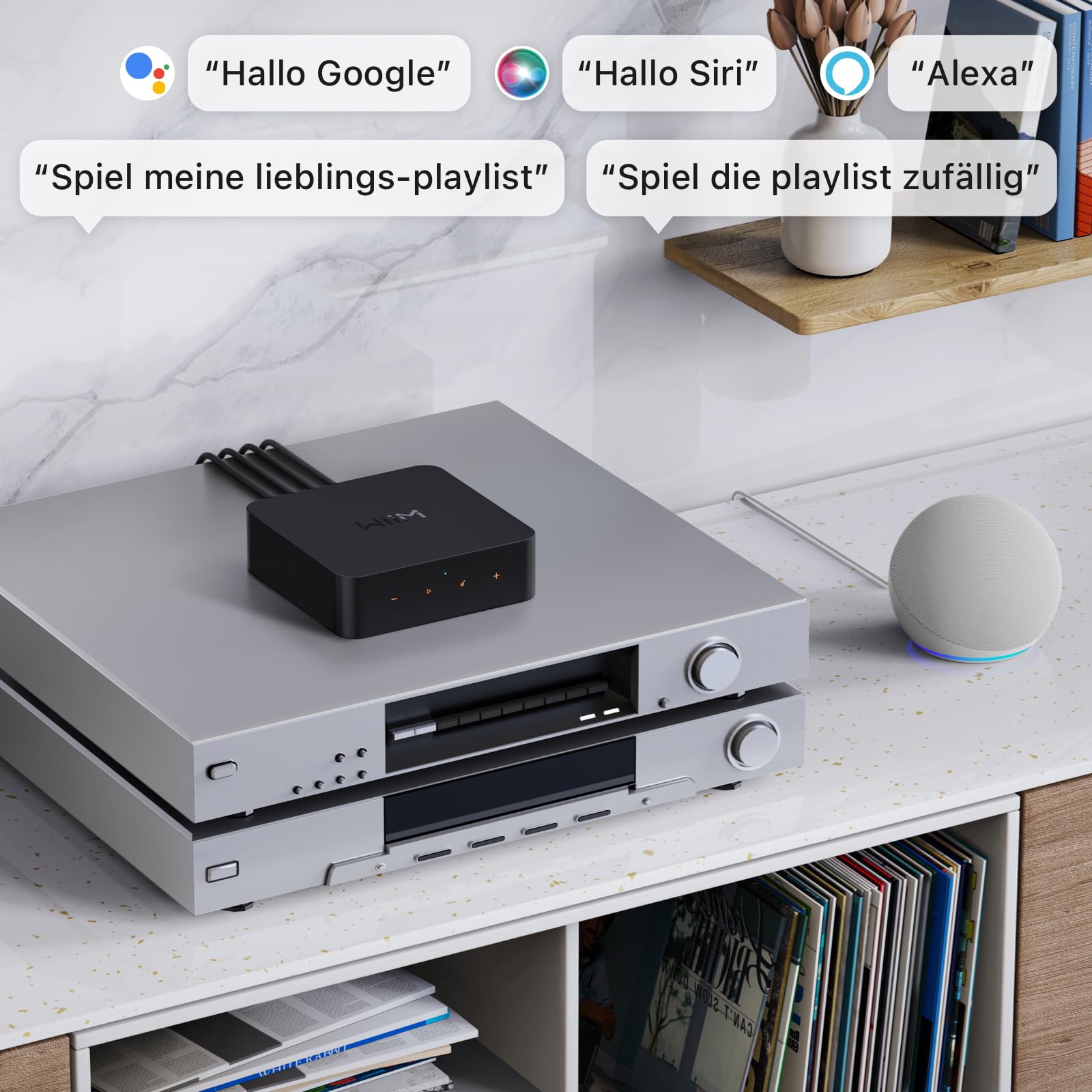 WiiM Pro AirPlay 2 Receiver, Chromecast Audio, WiFi Multiroom Streamer, funktioniert mit Alexa, Siri und Google Assistant, streamt Hi-Res Audio von Spotify, Amazon Music, Tidal und mehr Bluetooth 6