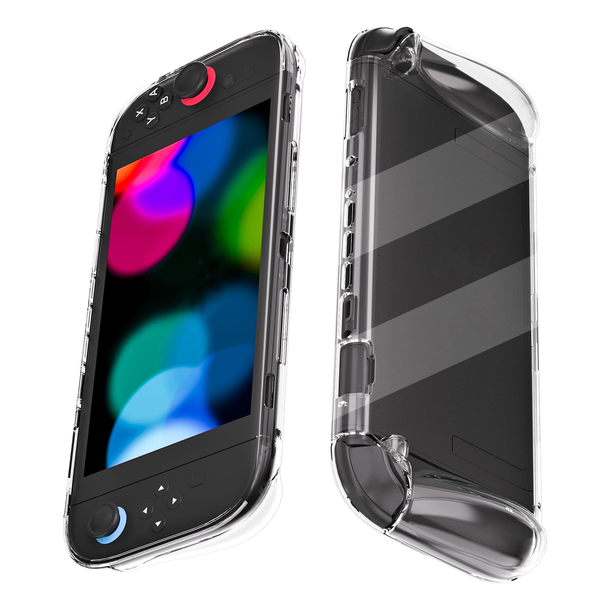 RHOTALL Clear Protective Case Cover for Nintendo Switch 2(2025), Soft TPU Crystal Transparent Protection Accessories Skin Shell with Ergonomic Comfortable Grip Design for Switch 2, Anti-Scratch