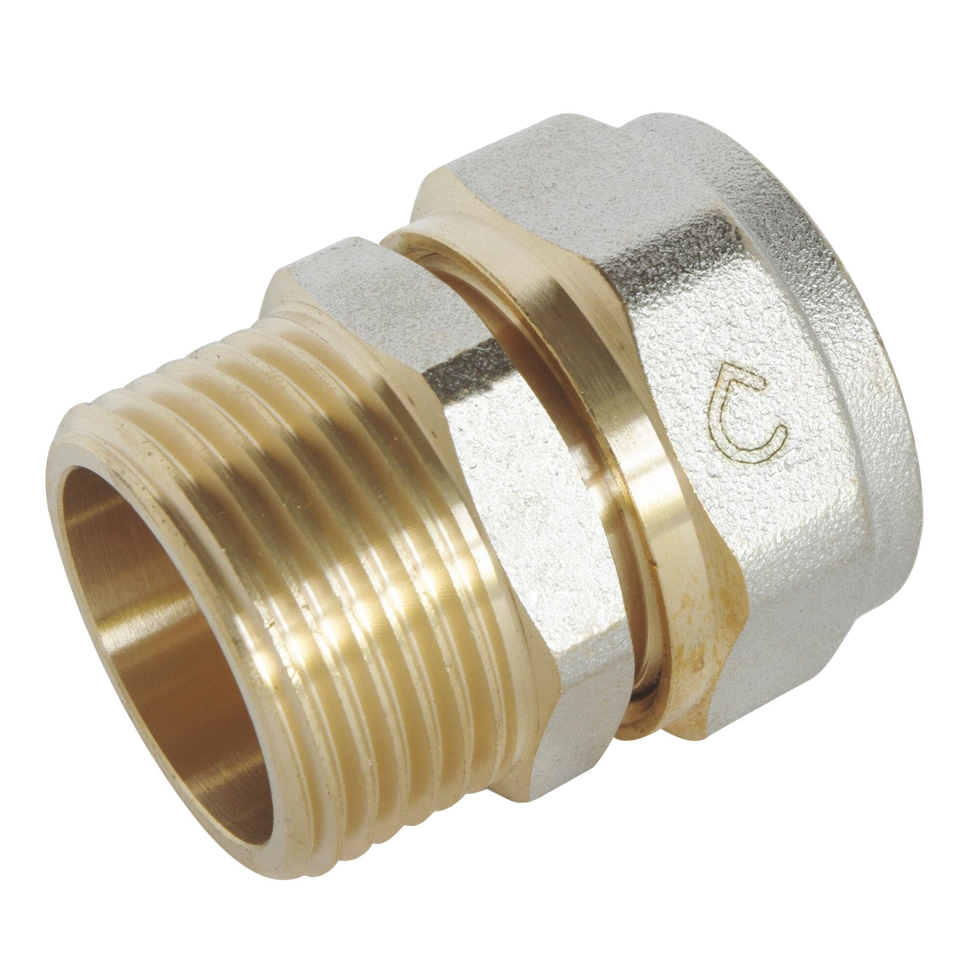 SOMATHERM FOR YOU - / 3716-20-20 Compression Straight Fitting for Multilayer Tube Diameter 20 - Male 20/27 (3/4 Inch)