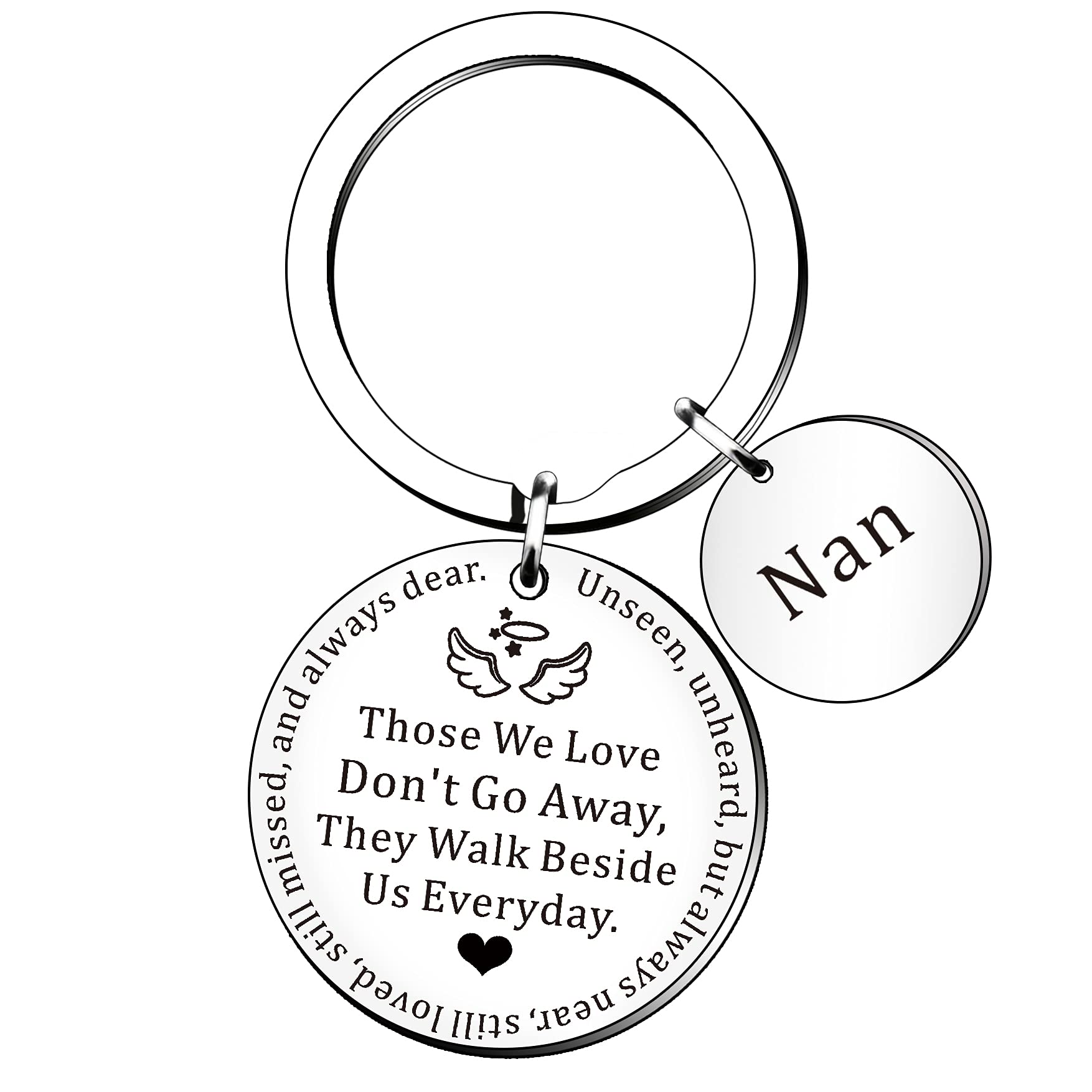 SMARGO Nan Memorial Keyring Loss Of Nan Sympathy Keychain Those We Love Don't Go Away They Walk Beside Us Everyday
