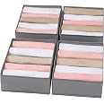 Coorganisers 4 Packs T-shirt Drawer Organizers for Clothing,5 Grids Compartment Storage Box Wardrobe Clothes Organizer, Washa