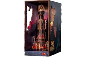 Revell Book Nook Kit The Lord of the Rings - Barad-Dûr Miniature DIY Kit 9" Booknook 3D Wooden Puzzle with LED Light Bookshel