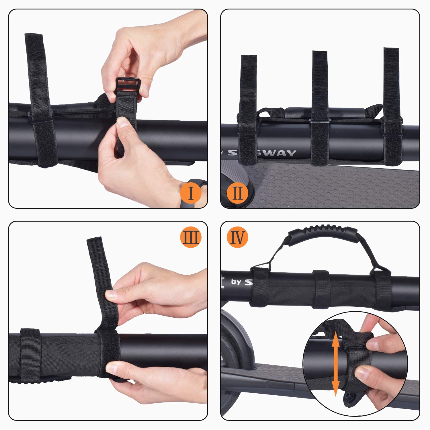 Epessa Hand Carrying Handle Strap for Kick Scooter Electric Scooter Folding Bike, Scooter Carry Strap with Innovative Gel Non-Slip