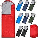Macarrie 10 Pcs Bulk Sleeping Bags for Homeless Donation Shelter Adults 0 Degree Waterproof Sleeping Bags with Compression Sack for Cold Weather Emergency Hiking Camping Warm