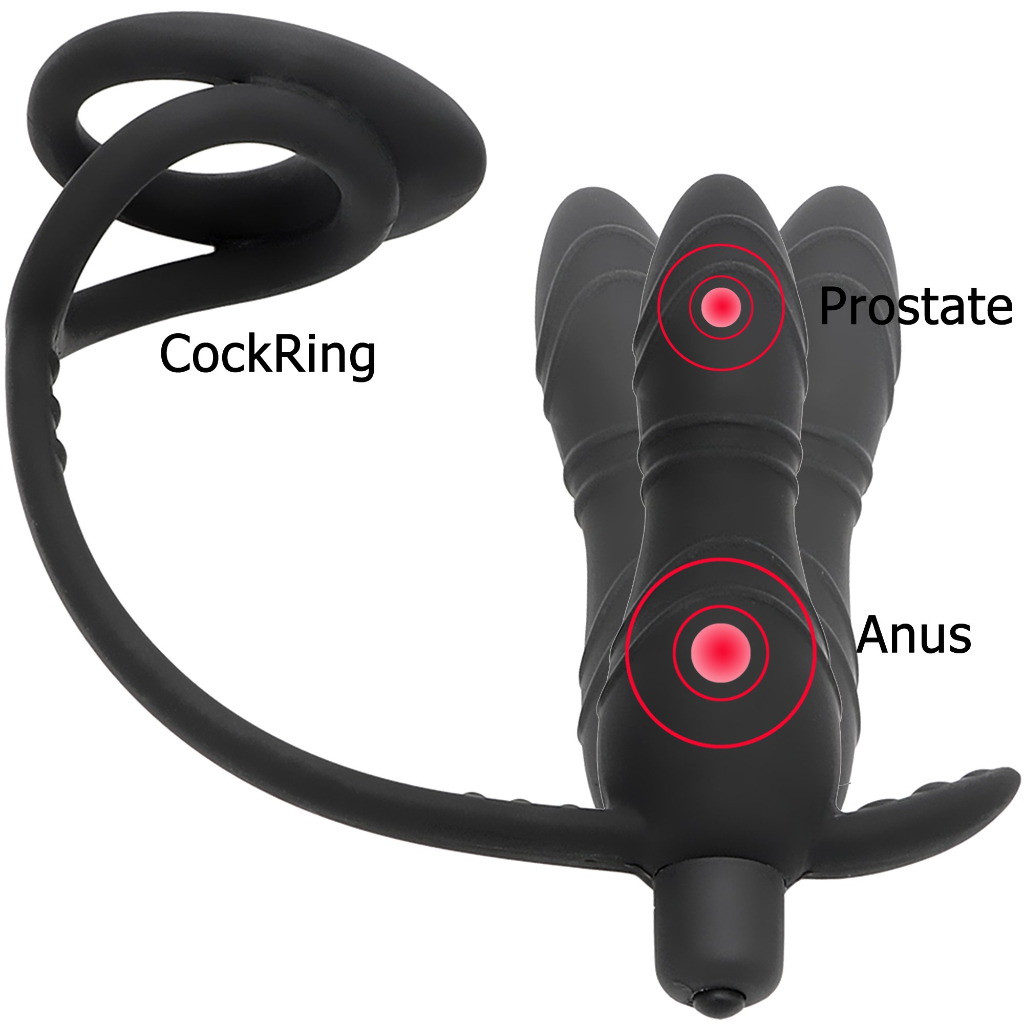 Analvibrator Massagegerät 100% Medizinisches Silikon Sexspielzeug für Paar Penis Cock Ring