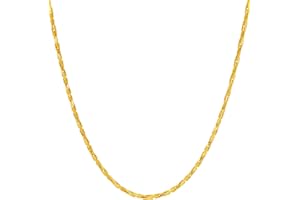 LIFETIME JEWELRY 1.7mm Twisted Cobra Chain Necklace for Women 24k Gold Plated