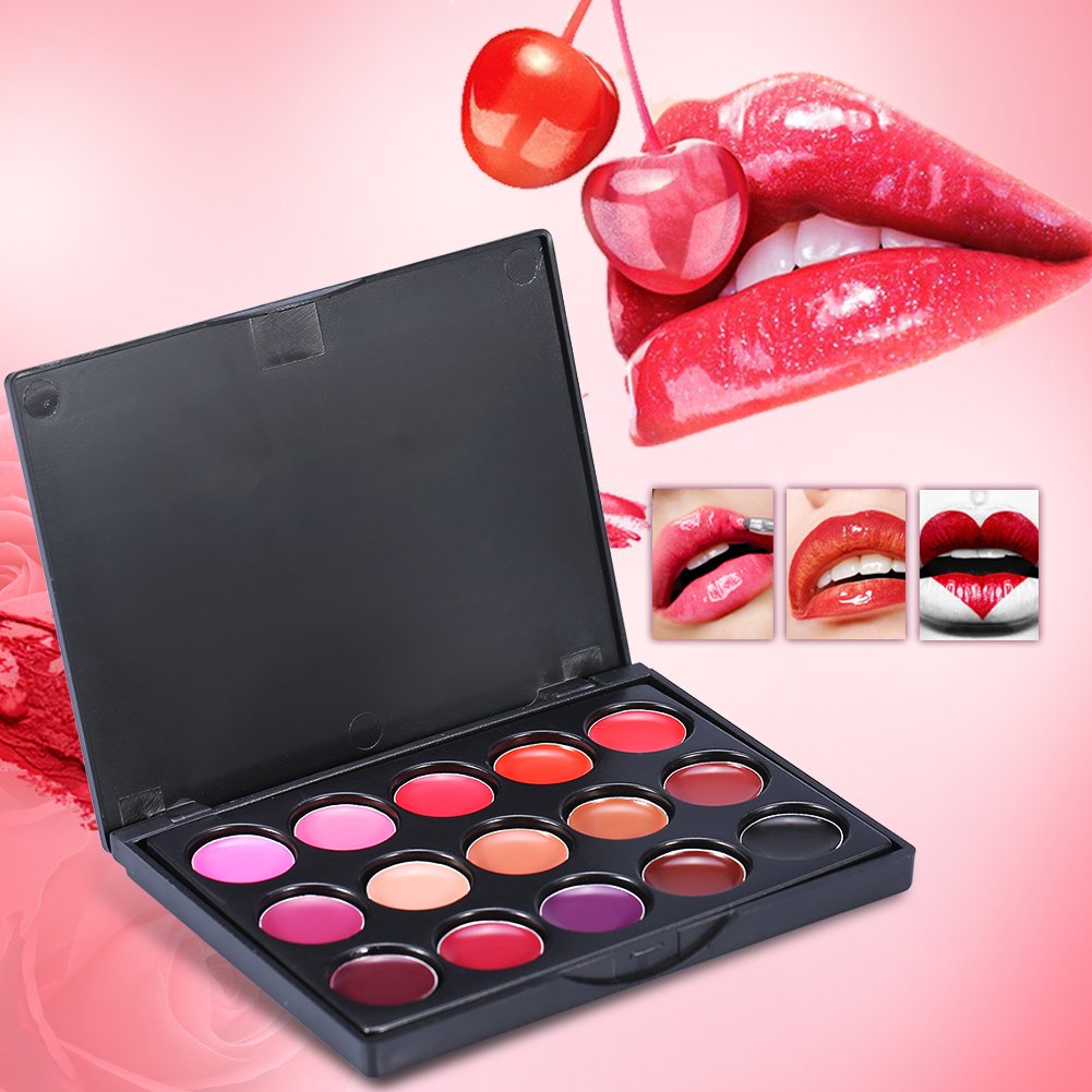 Lipstick, Long Lasting Lipgloss Palette Lipstick Lip Gloss Lipstick Palette Lip Cosmetics, 15Colors Palette Makeup Cosmetic for Girl Gift