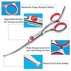 Elfirly Dog Grooming Scissors Set with Safety Round