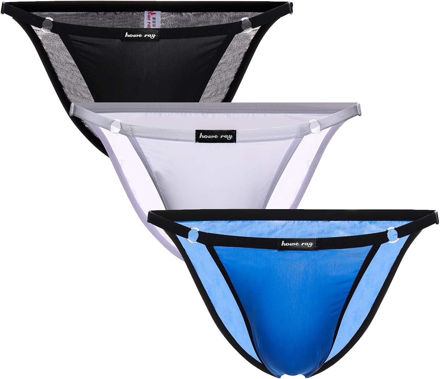 TESOON Men's Silk Sexy Bikini Briefs Low Rise String Bikini Underwear at Amazon Men’s Clothing store