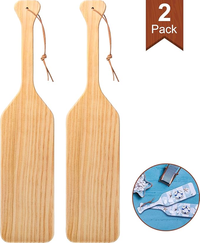 15 Inch Unfinished Wood Paddle Made of Solid Pine Wood Paddle for Arts, Crafts