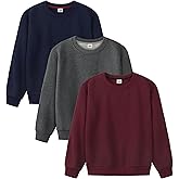 Aocku 3 Pack Boys Sweatshirts Fleece Cotton Boys Long Sleeve Shirts Crewneck Kids Sweatshirts Soft Pullover Tops for Kids