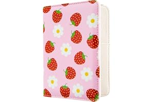 AIRMORS Passport Holder Cover Travel RFID Blocking Passport Cover Fruit printing Cute Flowers Passport Wallet with Elastic Band for Women