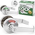 ANNFUZ Privacy Door Handle Lock with in-Use Or Vacant Indicator for Men/Women Restrooms,Commercial Grade,ANSI Grade 2,Bathroom Lever Door Lock,Perfect for Public Washrooms,Satin Nickel