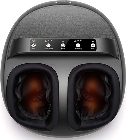 Nekteck shiatsu foot massager machine with heat air compression deep rolling kneading therapy Clearance