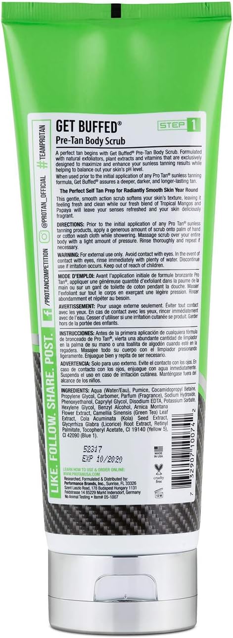 Pro Tan Get Buffed Pre-Tan Body Scrub Skin Balancing Exfoliator - 237 ml, 237 ml (Pack of 1) - Image 3