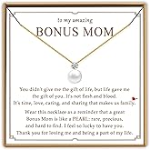 PEALICIOUS Single Pearl Necklace as Valentines Gifts for Mom, Bonus Mom Birthday Gifts for Step Mother from Daughter Son, Mother in Law Necklace with CZ from Bridal as Mother of the Groom Jewelry Gift