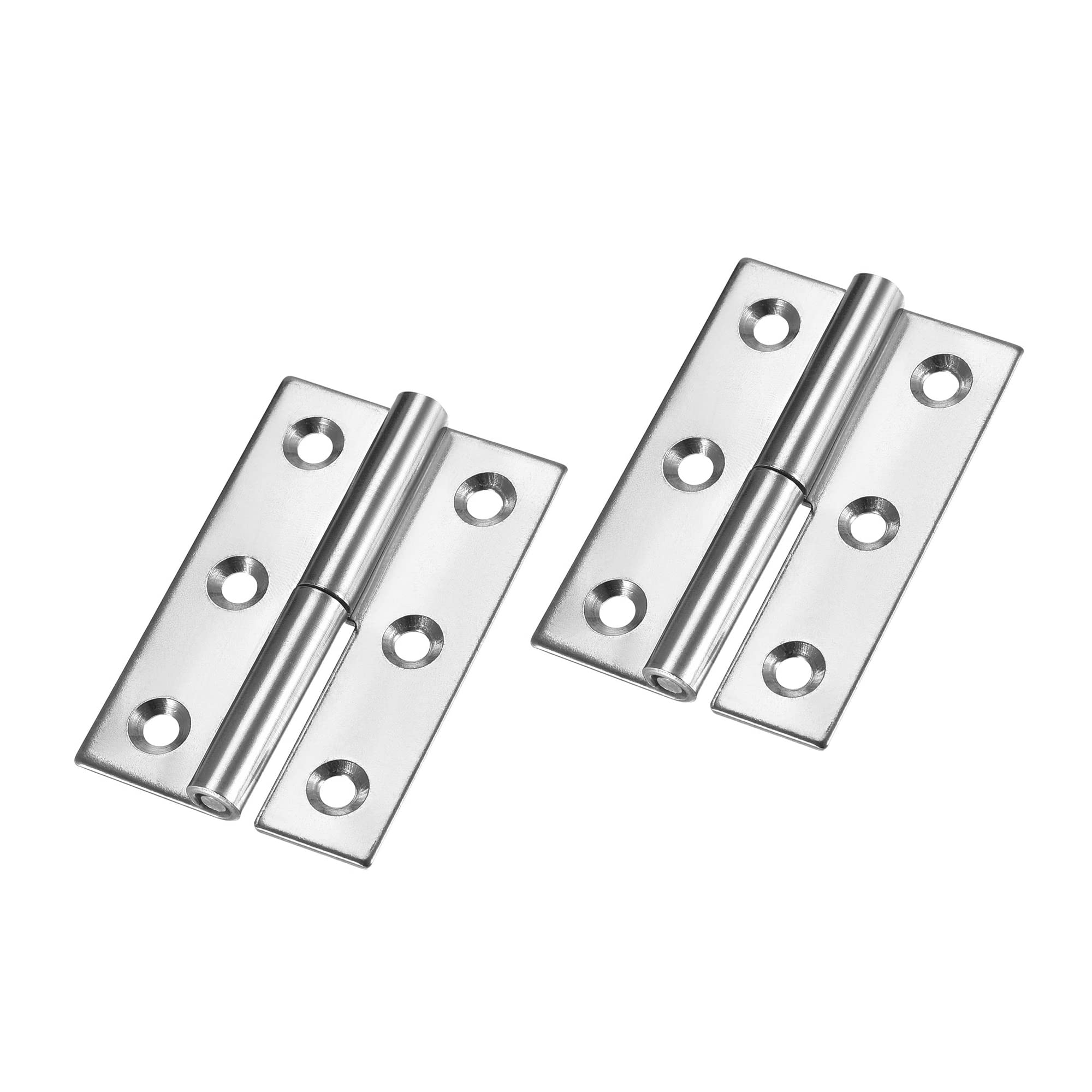 sourcing map Lift Off Hinge, Left Handedness Mini Stainless Steel Hinge Detachable Slip Joint Small Flag Hinges 75mm Long 50mm Open Width 2pcs