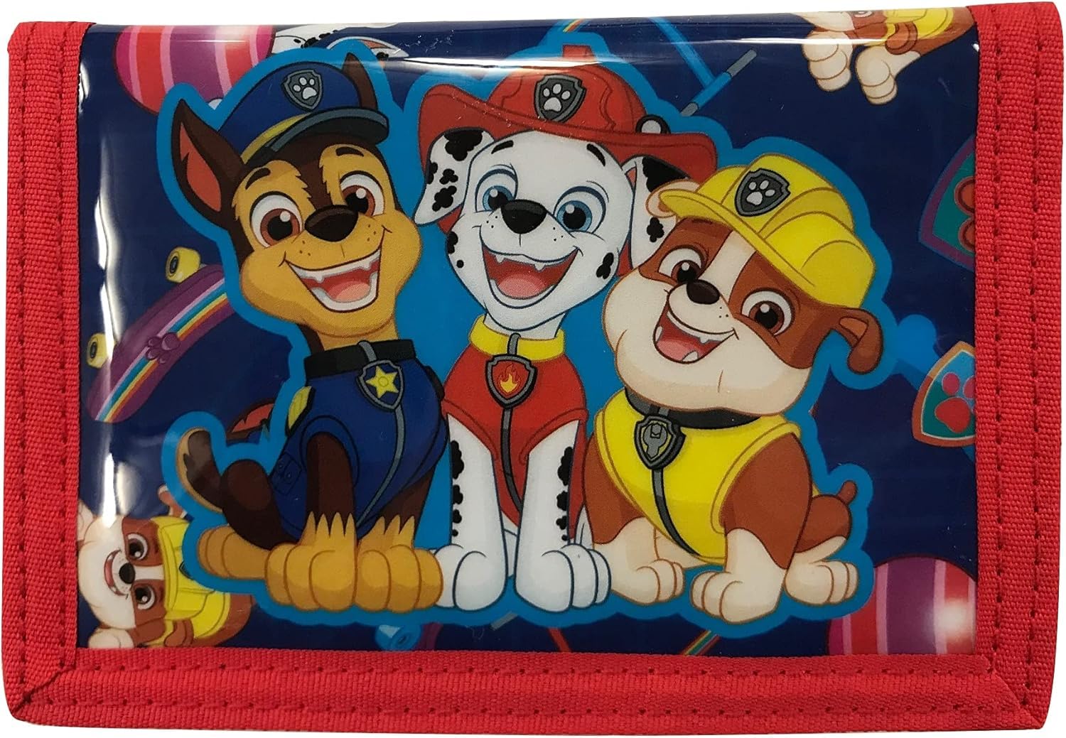 Scificollector Paw Patrol Play Patrol Card and Coin Tri-Fold Wallet, Black Red, Ond-size