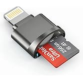 [Apple MFi Certified] Lightning Micro SD Card Reader for iPhone iPad | SD TF Card Reader Viewer Adapter for iPhone 14/13/12/11/XR/X/8/7 Supports iOS,Fast Memory Card Reader Viewer for iPhone iPad