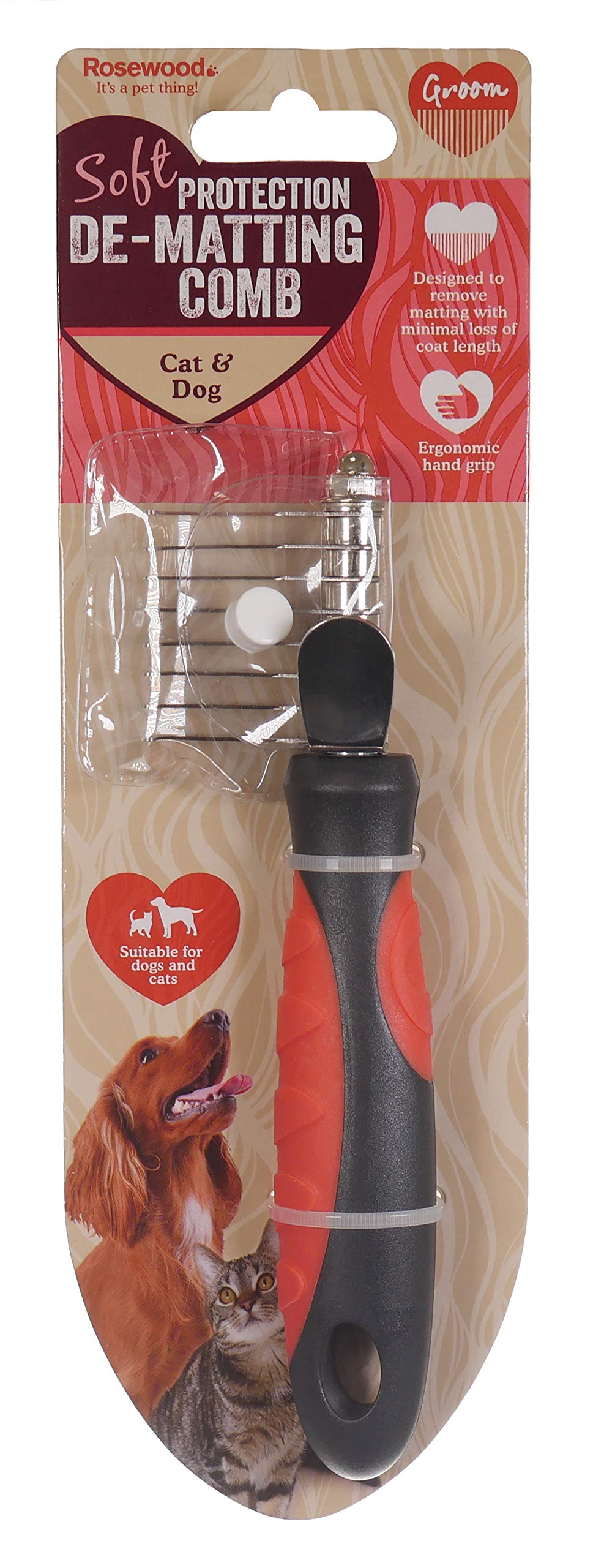 Rosewood Soft Protection De-Matting Comb for Dogs & Cats