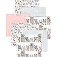 Little Treasure Hudson Baby Cotton Poly Flannel Receiving Blankets Multipack, Pink Wild Forest, 30x30 inches