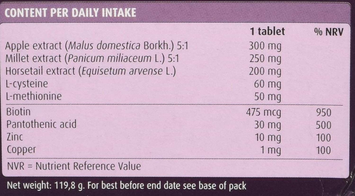 New Nordic Hair Volume 90 Tablets - Clinically Proven Growth Vitamins - Biotin, Zinc & Apple - for Women & Men - Image 5