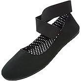 Alpine Swiss Peony Ballet Flats Shoes for Women | Elastic Ankle Strap Flats | Round Closed-Toe | Slip On Loafers | Padded for Comfort | Runs Small