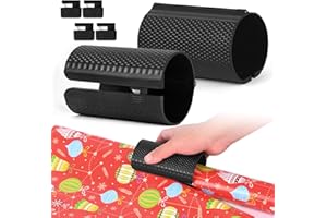 KWANAN 2Pack Wrapping Paper Cutter – Includes 4 Replaceable Blades for Effortless Gift Wrapping | Smooth Sliding Unique Design for Birthday, Christmas & Holiday Paper Rolls