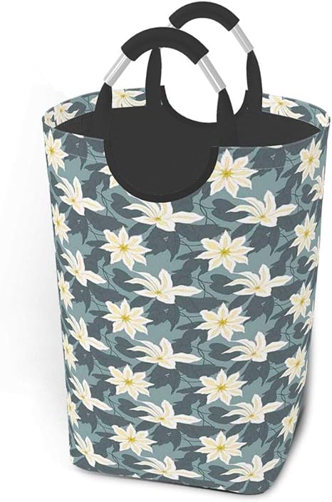 ELIENONO Bolsa de lavandería,Clematis Flores Belleza Natural Patrón