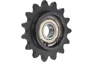 uxcell #35 Chain Idler Sprocket, 10mm Bore 3/8" Pitch 15 Tooth Tensioner, Black Oxide Finished C45 Carbon Steel with Insert S