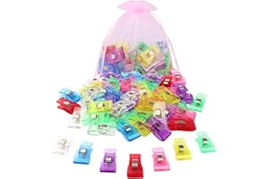 CampTek Large Sewing Clips,50 Pcs Wonder Magic Plastic Clips with Bag for Fabric,Quilting,Embroidery,Crafts,Paper Work,Binding Supplies Accessories-Assorted Colors