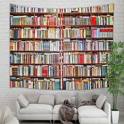 Nymb Library Books Bookshelf Tapestry Wall Hanging School Kids Education Literature Wall Tapestry Art For Home Decorations Dorm Decor Living Room