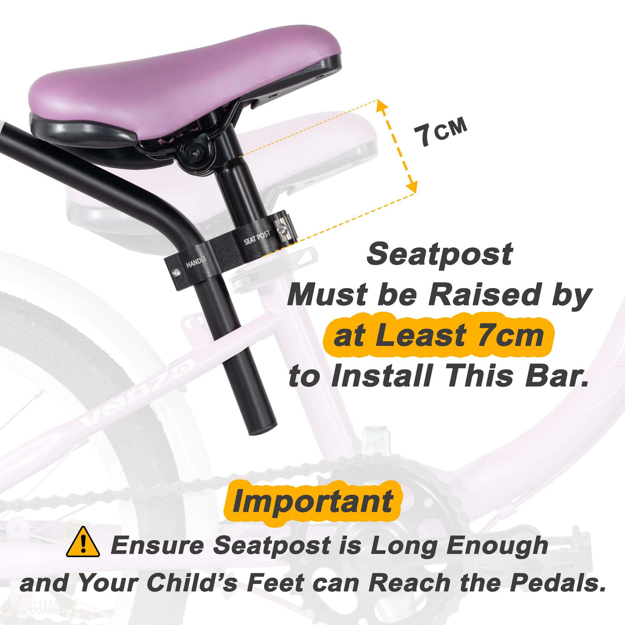 CyclingDeal Bike Bicycle Children Kids Training Handle - Balance Buddy - for 22.2mm to 28.6mm Seatpost