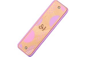 Hape Blues Harmonica | 10 Hole Wooden Musical Instrument Toy for Kids, Pink (E8918)