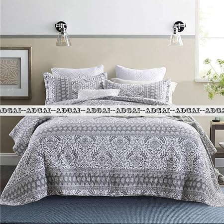 ADGAI Colcha Acolchada Lanzamiento + 2 Fundas de Almohada para la