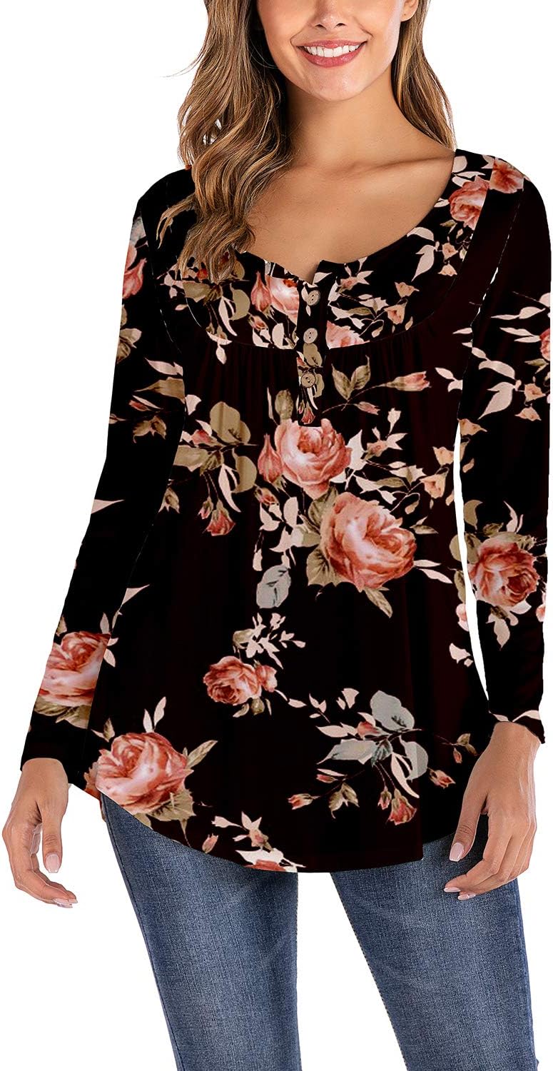 Neitade Women's Shirts and Blouses Short Sleeve Button Up Tunic Tops