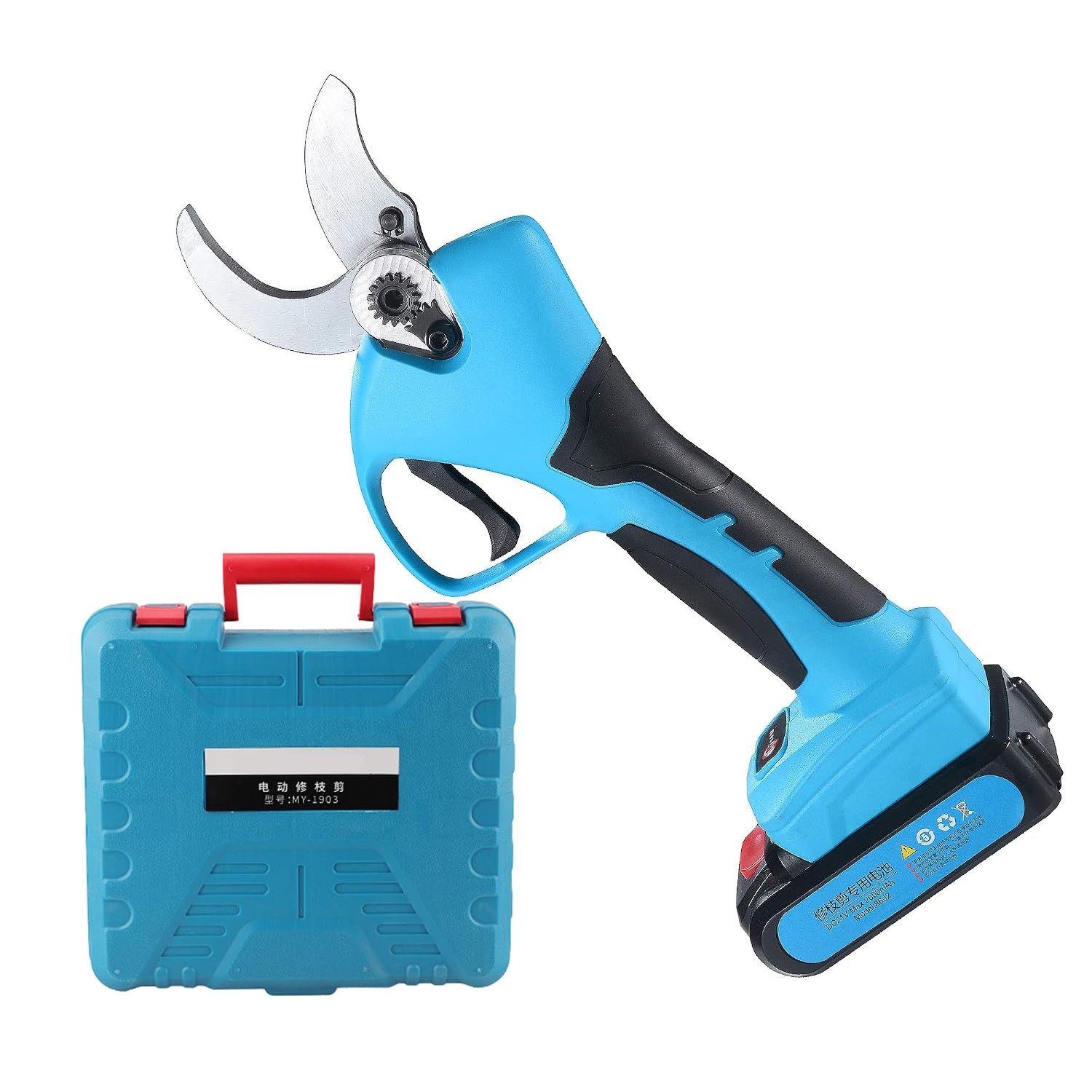 diámetro de corte de 40 mm podadora de ramas de árbol con batería  recargable de respaldo de 2 piezas 1,57 pulgadas Tijeras de podar eléctricas  inalámbricas afiladas profesionales de 21 V Jardinería