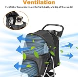 display4top Pet Travel Stroller Dog Cat Pushchair Pram 4 Wheels Black view 3
