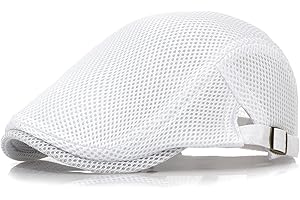 Xinveen Men's Mesh Cap Breathable Summer Newsboy Hat Adjustable Beret Ivy Cap Irish Cabbie Driving Hunting Hats
