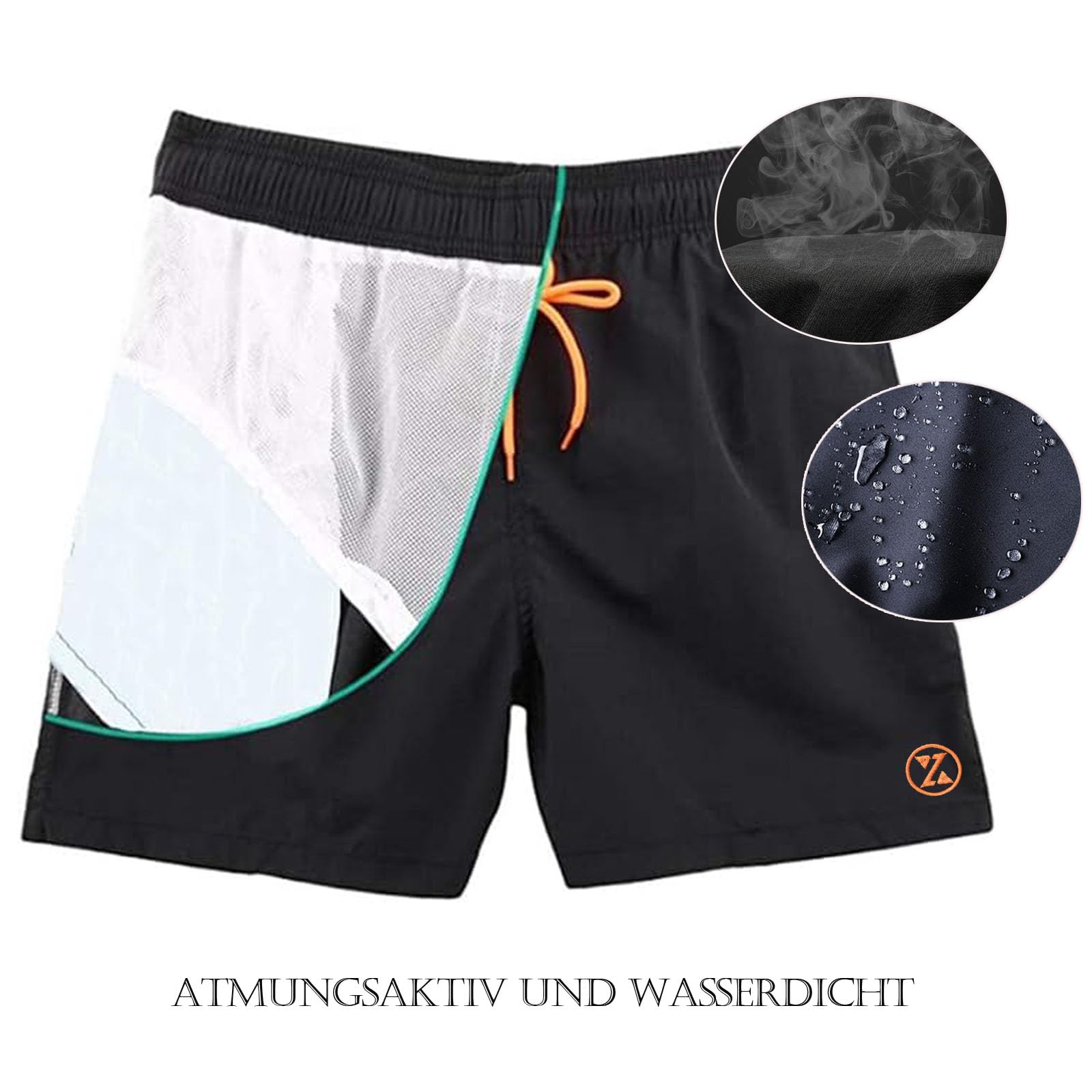 ZOXOZ Badeshorts Herren Schnelltrocknend Männer Schwimmhose Boardshorts Strandshorts Beachshorts mit Mesh-Futter Verstellbarem Tunnelzug Navyblau 3XL 5