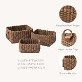 La Jolíe Muse Woven Storage Baskets Set of 3 Chocolate Recycled Paper Rope Bins view 2